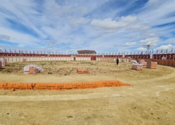 Avanzan las obras en la nueva plaza de toros de Cantalpino