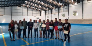 Clausura y entrega de diplomas en el taller de empleo que ha formado en Albañilería a ocho alumnos de Babilafuente