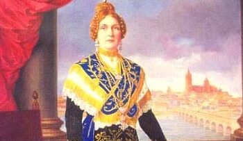 El traje charro de la reina Victoria Eugenia se bordó en Macotera y aún se conserva el abalorio que sobró