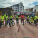 Paseo en bici para los alumnos mayores del «Severiano Montero», en Peñaranda, en la despedida del curso escolar