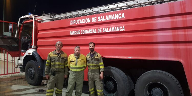 Tres bomberos de Peñaranda colaboran en la extinción del incendio de Losacio en la provincia de Zamora