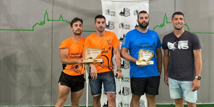 Los peñarandinos Jorge Casas, Jaime y Alberto Ontiyuelo se proclaman campeones del torneo de pádel de la Diputación de Salamanca