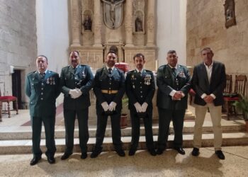 La Guardia Civil de Villoria rinde honores a su patrona, la Virgen del Pilar, en el Día de la Hispanidad