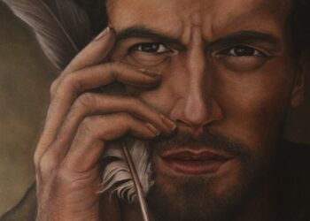 El artista macoterano José Ángel Nava expone dos de sus obras en la muestra «Spíritu» inaugurada este viernes en Teruel