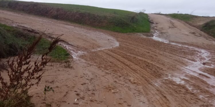 La carretera de Arabayona a Villoruela convetida en un auténtico lodazal: los conductores advierten del peligro