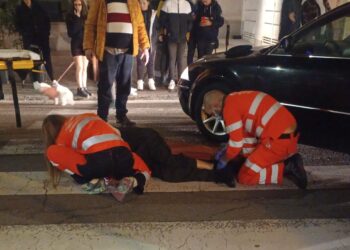 Un hombre herido en un atropello en el paso de peatones de la calle el Carmen de Peñaranda, a la altura de Las Cabañas