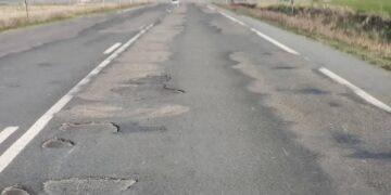 Arrecian las quejas por el pésimo estado de la carretera que une Peñaranda y Macotera con innumerables baches