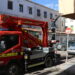 Los Bomberos de Peñaranda intervienen en el antiguo Colegio Menor por el peligro de despredimientos en la fachada