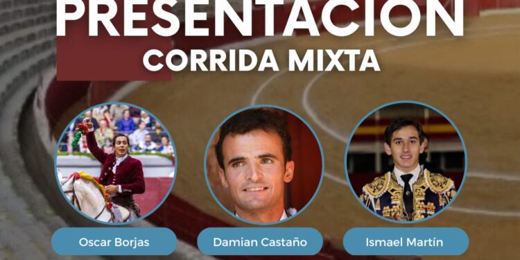 Villoria presentará el próximo día 18 la corrida de toros mixta con la presencia de Óscar Borjas, Damián Castaño e Ismael Martín