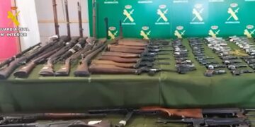 Intervenidas 242 armas y tres detenidos en la operación «Dux» contra el tráfico de armas y munición a nivel nacional