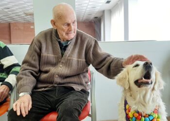 Albertia Babilafuente ofrece la terapia asistida con animales con el objetivo de mejorar la calidad de vida de los residentes
