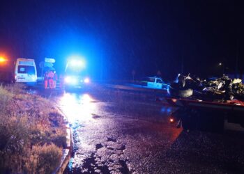 Un herido en un aparatoso accidente de moto en la carretera Nacional 501 a su paso por la localidad de Encinas de Abajo
