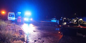 Un herido en un aparatoso accidente de moto en la carretera Nacional 501 a su paso por la localidad de Encinas de Abajo