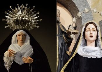 Las Vírgenes de la Esperanza y de las Lágrimas ya visten luto en Peñaranda con motivo del mes dedicado a los fieles difuntos