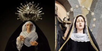 Las Vírgenes de la Esperanza y de las Lágrimas ya visten luto en Peñaranda con motivo del mes dedicado a los fieles difuntos