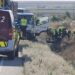 Trasladado en helicóptero tras sufrir un grave accidente en Nava de Sotrobal con un camión y un tractor involucrados
