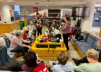 Las «Ganchilleras en acción» decorarán con croché un árbol de Navidad que se ubicará en la calle Bodegones de Peñaranda