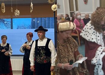 Los mayores de las dos residencias de Peñaranda viven la Navidad con música, bailes charros y representaciones teatrales