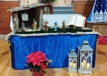 El Humilladero en Peñaranda luce ya el misterio de la Natividad y la nueva peana tallada en madera para la Virgen de las Lágrimas