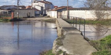 Alaraz y Santiago de la Puebla con el «alma en vilo» por las lluvias y desbordamiento de arroyos y ríos como el Gamo y el Margañán