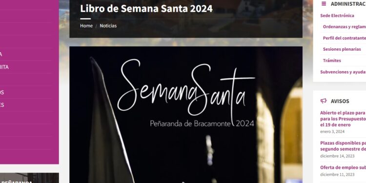 El programa de la Semana Santa de Peñaranda 2024 ya puede descargarse en formato digital en la web del Ayuntamiento