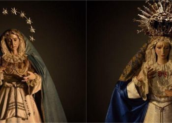 José Ángel Nava viste a la Soledad y a la Esperanza en Peñaranda para la inminente festividad de la Inmaculada Concepción