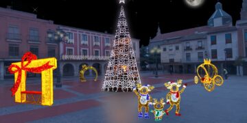 Peñaranda iluminará su Navidad con un novedoso conjunto de varios motivos festivos que decorará la plaza de la Constitución