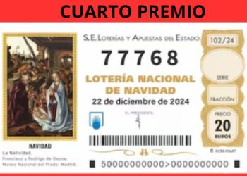 Cinco décimos del 77768 vendidos en la plaza Nueva de Peñaranda y agraciados cada uno de ellos con 20.000 euros