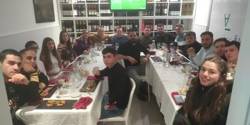 La banda de cornetas y tambores de la Hermandad de Cofradías de Peñaranda celebra su cena de Navidad en Los Álamos