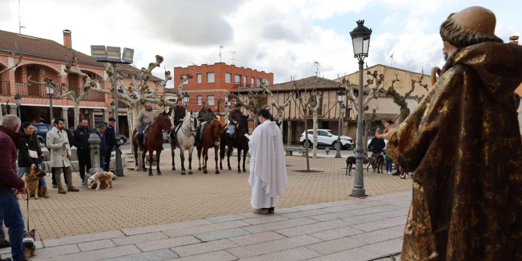 Macotera inaugura los actos festivos de San Antón en la comarca con la misa en la parroquia y la bendición de los animales