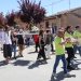 Honores a Santa Bárbara en Villoria en el último día de las fiestas del Voto con misa y una procesión donde no han faltado las jotas