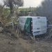Una furgoneta acaba empotrada en una de las rotondas de la A-50 en Peñaranda y su conductor sale milagrosamente ileso
