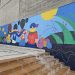 Acomunidad estrena un mural en el pabellón polideportivo cubierto de Peñaranda inspirado en 30 dibujos por la tolerancia