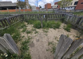 Los dueños de mascotas reclaman en Peñaranda el arreglo de las puertas del pipican y la limpieza urgente de la maleza acumulada