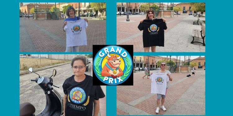Ariadna, Julia, Rábida y Pilar reciben sus camisetas del Grand Prix tras ganar el concurso A TIEMPO en Facebook e Instagram
