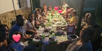 Juan Alberto y Yolanda celebran su preboda en Peñaranda con una animada cena en la que reunieron a sus dos familias