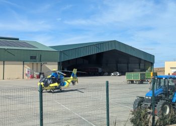 Un trabajador resulta herido en Cantalpino en un accidente con una carretilla: el 112 manda el helicóptero y asistencias sanitarias