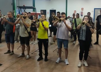 La banda de cornetas y tambores de la Hermandad de Cofradías retoma sus ensayos en Peñaranda de cara a la Semana Santa