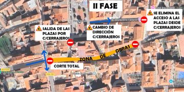 La céntrica calle del Carmen de Peñaranda, en obras desde el lunes: aceras más amplias y un tramo de un único sentido
