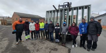 Babilafuente prepara ya la VI edición del Toro de San Blas con la colocación de las talanqueras en todo el recorrido urbano