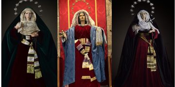 Misericordia, Esperanza y Soledad: las tres imágenes marianas de Peñaranda que ya lucen de hebreas en la iglesia parroquial