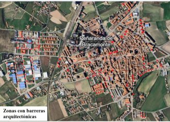 PeC elabora un mapa de Peñaranda con la localización de una «multitud» de obstáculos situados en la vía pública