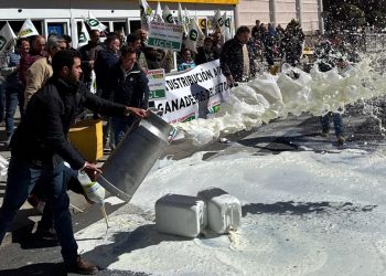 Ganaderos de vacuno de leche de Bóveda, Paradinas y Alaraz protestan en Salamanca por la bajada de precios en los contratos