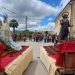 Santiago de la Puebla festeja a San Isidro Labrador que, junto a la Virgen, ha desfilado por las calles en dos remolques decorados
