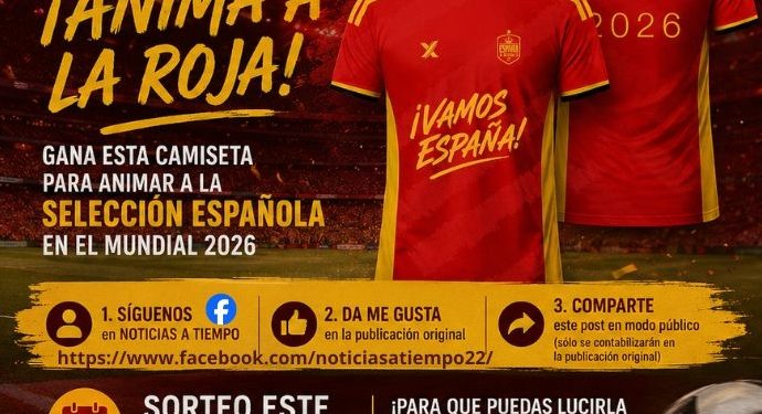 «¡Anima a La Roja!»: el sorteo de A TIEMPO en Facebook e Instagram en el que puedes ganar una camiseta del Mundial