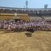 El encierro de San Fermín también llega a Peñaranda: niños y niñas de los campamentos CID disfrutan en la plaza de La Florida