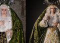 La Esperanza recupera en Peñaranda el manto de brocado verde oliva y estrena un puñal de plata donado por un grupo de cofrades