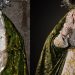 La Esperanza recupera en Peñaranda el manto de brocado verde oliva y estrena un puñal de plata donado por un grupo de cofrades