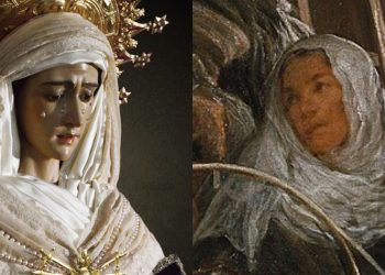 Nuestra Señora de la Soledad estrena en Peñaranda un tocado inspirado en la célebre obra «Las Hilanderas» de Velázquez