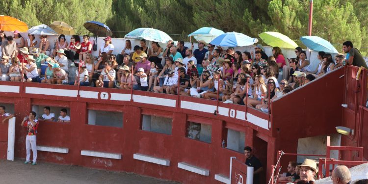 La exhibición de recortes, el Grand Prix y la capea popular llenan de emoción la plaza de toros de Alaraz en una tarde de fiesta